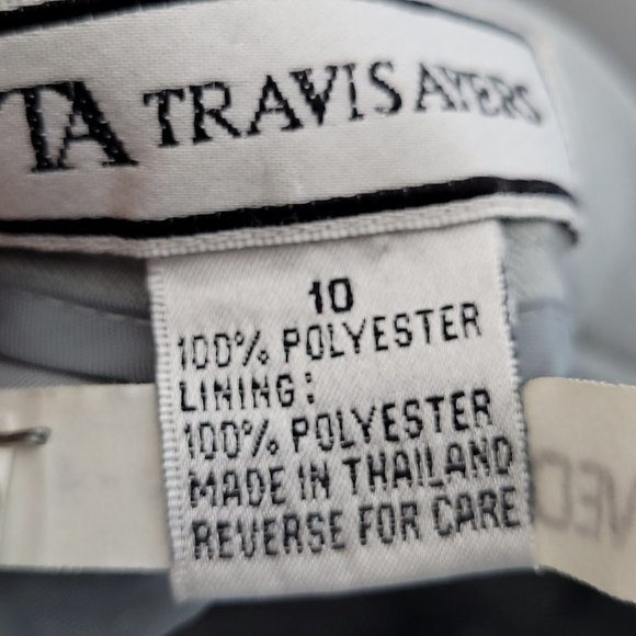 Travis Ayers Polyester Suit 3 Piece Jacket Pants Silk Sleeveless Blouse Size 10 - Picture 16 of 16